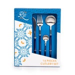Rio 16 Pieces Modern Cutlery Set Silver And Blue Handle image number 2