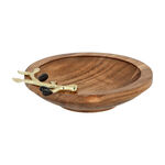 Wooden Round Dish With Olive Decoration Small ( Single Decoraction ) 16Cm image number 0