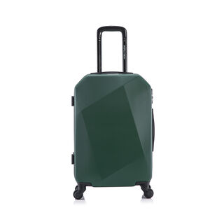 4 Piece Dark Green Abs Travel Bag Set Diamond