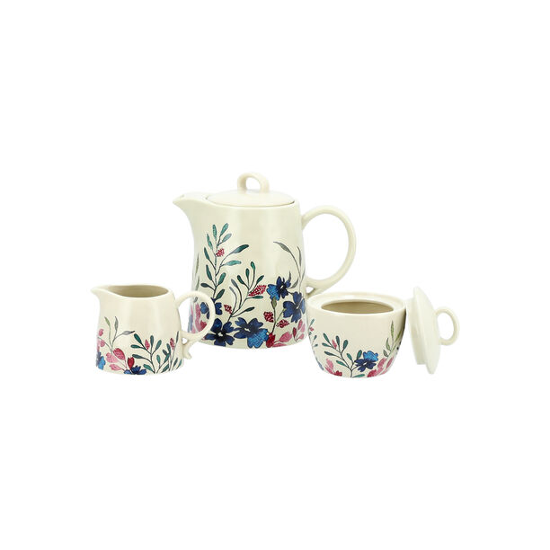 Off white stoneware English tea cups set 11 pcs image number 2