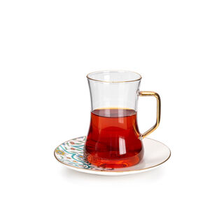 طقم شاي و قهوة عربي بورسلان 21 قطعة أخضر