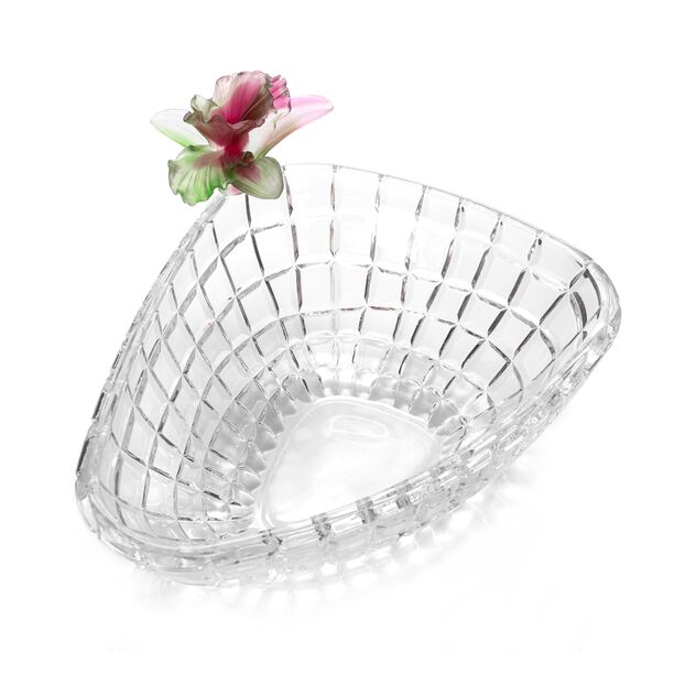 La Mesa Glass Bowl With Pink Crystal Flower 27 Cm image number 1