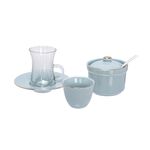 Zukhroof turquoise porcelain and glass Tea and coffee cups set 20 pcs image number 2
