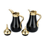 Dallaty gold and black steel flask 1L + 700ml 2 pcs image number 2