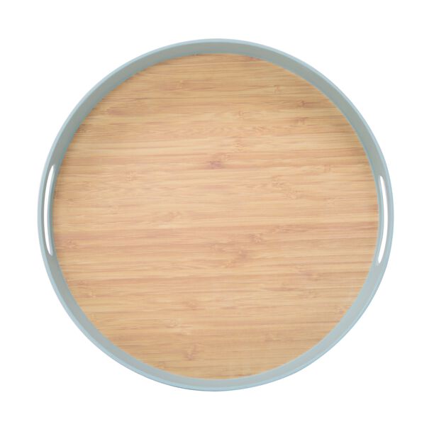 Fiber Bamboo Round Serving Tray Dia:38Cm Blue Color image number 1
