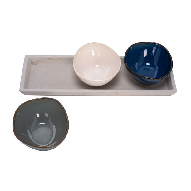 La Mesa multicolor durable porcelain serving bowl set 3 PCS image number 1