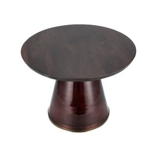 Coffee Table Glass Base And Wood Top Dia 61* Ht: 44cm
