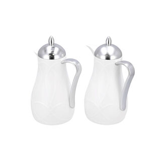 Dallaty white and silver plastic flask 1L 2 pcs