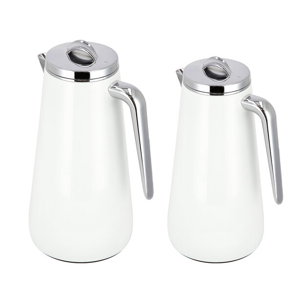Dallaty Eve set of 2 steel vacuum flask white & chrome image number 2
