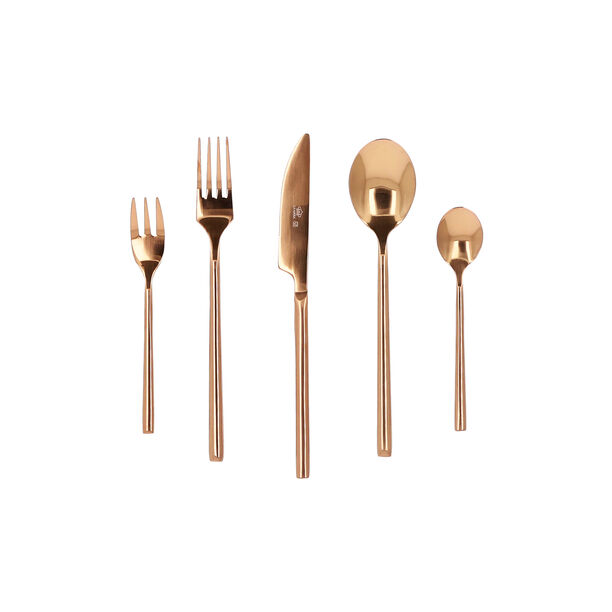 La Mesa rose gold, fancy gold plated stainless steel cutlery set 20 pc image number 1