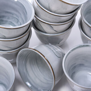 La Mesa grey marble Saudi coffee cups set cups 12 pcs