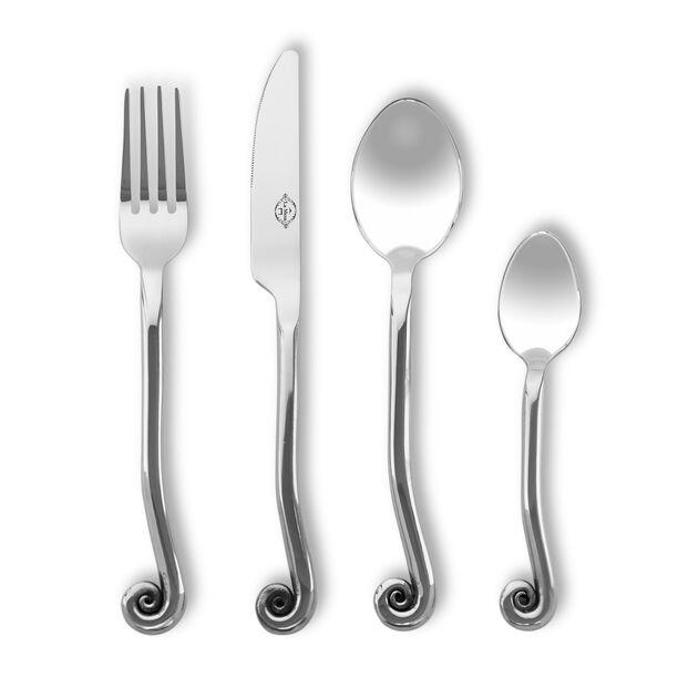 La Mesa silver stainless steel cutlery set 16 pc image number 1