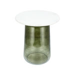طاولة جانبية بقاعدة زجاج و سطح رخام   54*48 سم image number 3