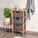 Bamboo 3 tier storage drawers image number 0