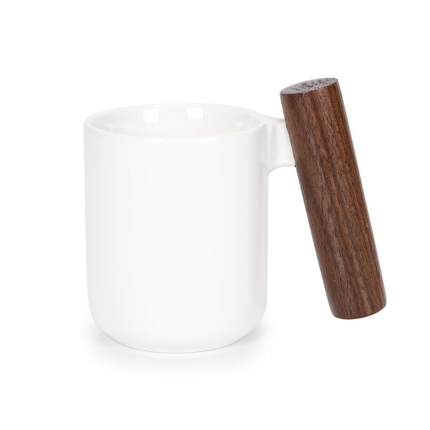 White wood and porcelain English tea cups set 5 pcs image number 3