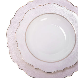 La Mesa pink bone porcelain dinner set 85 pcs