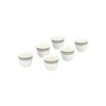 Dallaty white glass and porcelain Tea and coffee cups set 18 pcs image number 4
