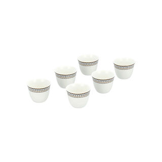 Dallaty white glass and porcelain Tea and coffee cups set 18 pcs