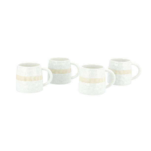 White stoneware English tea cups set 7 pcs image number 2