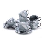 La Mesa dark grey marble Turkish coffee cups set 12 pcs image number 1
