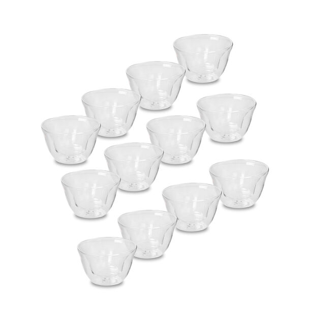 Glass Double Coffee Cup Set, 12 Cups Size image number 0