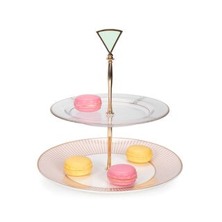 La Mesa pink porcelain/glass cake plate