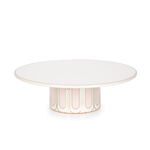 La Mesa white porcelain cake stand with pink base image number 1