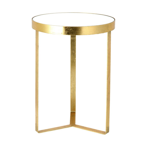 طاولة جانبية دائرية الشكل من المعدن لون ذهبي image number 0