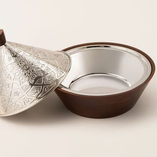 Bahja silver wood bowl 30*29*27 cm