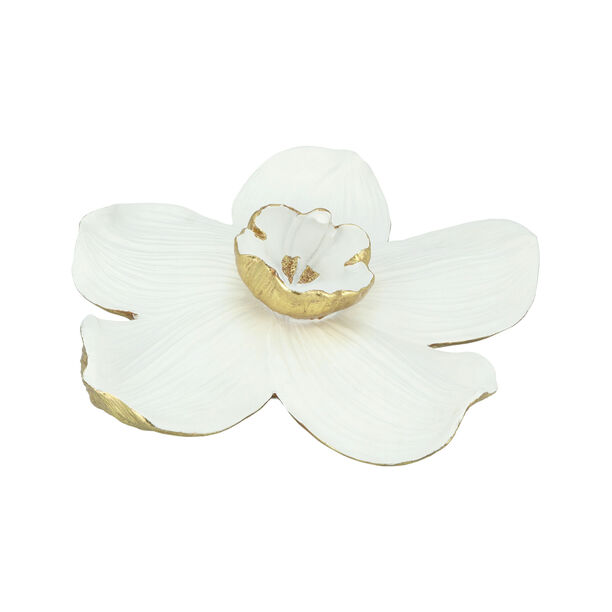 Wall Decoration Orchid Flower White & Gold image number 1