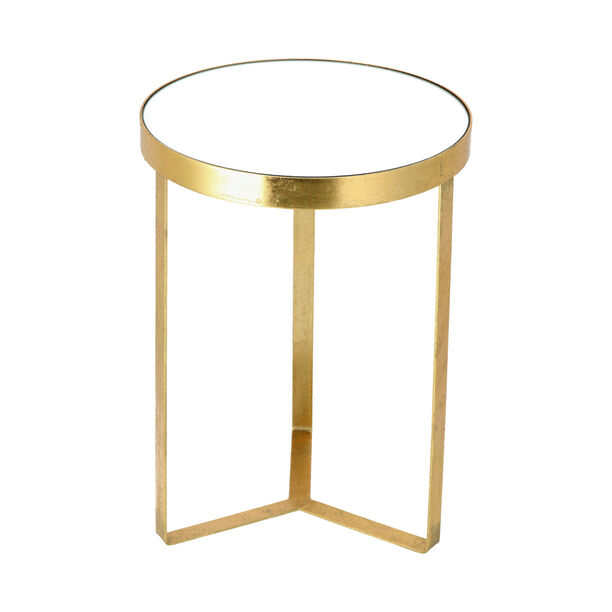 طاولة جانبية دائرية الشكل من المعدن لون ذهبي image number 1