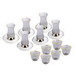 La Mesa white porcelain and glass tea and coffee cups set 28 pcs image number 0