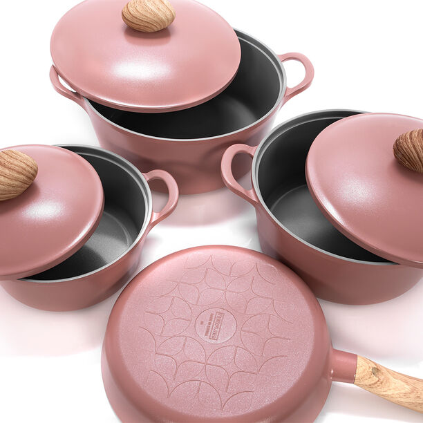 Neoflam Retro 7 Pieces Ceramic Cookware Set Pink image number 2
