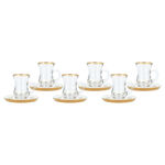 La Mesa white glass and porcelain Saudi tea and coffee cups set 28 pcs image number 1
