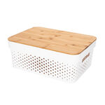 10L storage basket with bamboo lid 35.5*26.5*14 cm image number 0