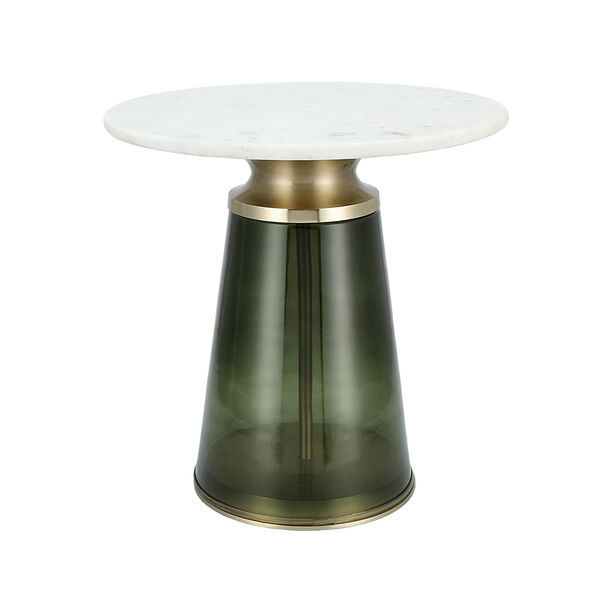 Side Table Glass Base And Marble Top 45*46 cm image number 2