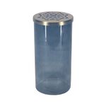 Metal & Glass Vase With Steel Cover Casa Blanca image number 0