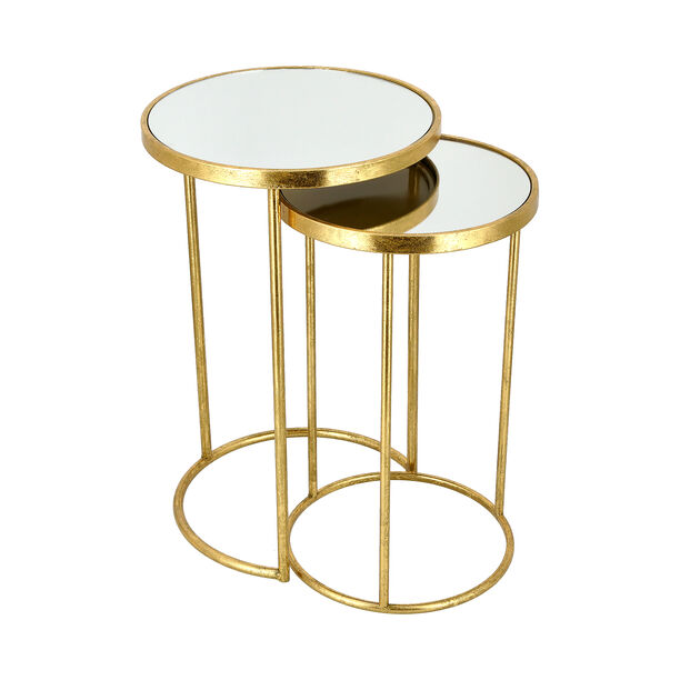 2 Pcs Nested Table Gold image number 3