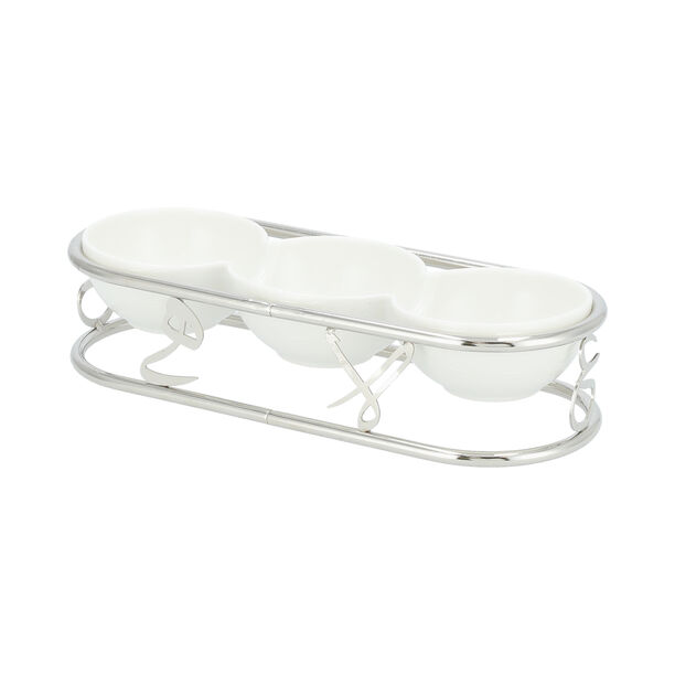 Dallaty white porcelain nut bowl with stand image number 0