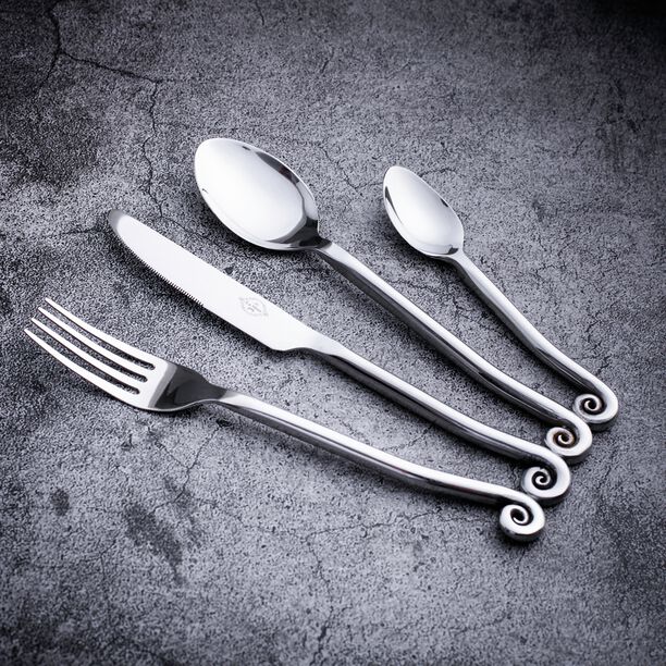 La Mesa silver stainless steel cutlery set 16 pc image number 3