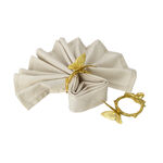  2 Piece Napkin Ring Set La Mesa Alloy Gold Butterfly image number 1