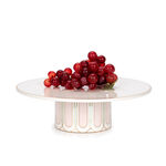 La Mesa white porcelain cake stand with pink base image number 2