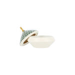 Dallaty white & green date bowl with lid 20.2*16*16.5 cm image number 1