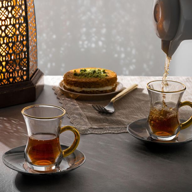 La Mesa Arabic Tea Set 12 Pieces Marble & Gold image number 3
