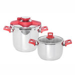 Alberto Pressure Cookers Set With Red Handles image number 0