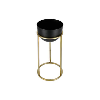Planter Black On Gold Stand