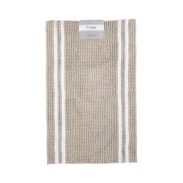 Cottage beige and white polyester bathmat 60*90 cm image number 1