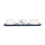 Dallaty white porcelain nut bowls with tray set 4 pcs image number 1