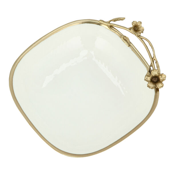 Oval Bowl White&Satin Gold image number 2