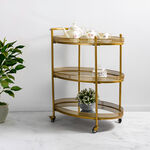 3 tiered Gold metal serving trolley 78.5*45.5*90 cm image number 0